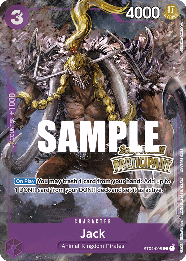 Jack (Online Regional 2023 Participant) One Piece card (ST04-008, Promotion Cards)