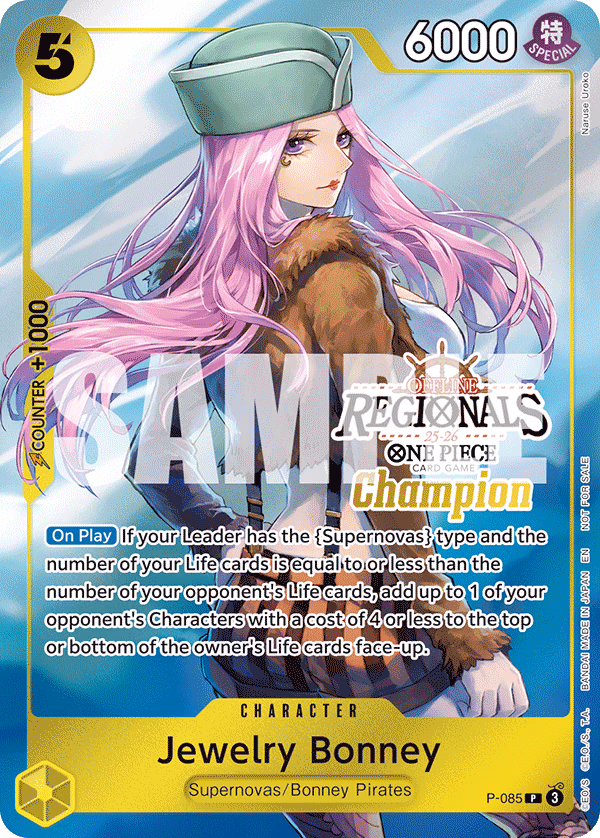 Jewelry Bonney (Online Regional Champion Card Set 2025 Vol.2) One Piece card (P-085, Promotion Cards)