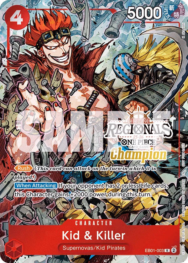 Kid & Killer (Offline Regional Champion Card Set 2025 Vol.2) One Piece card (EB01-003, Promotion Cards)