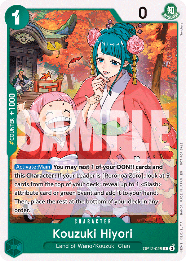 Kouzuki Hiyori (Tournament Pack 2026 Vol. 1) One Piece card (OP12-028, Promotion Cards)