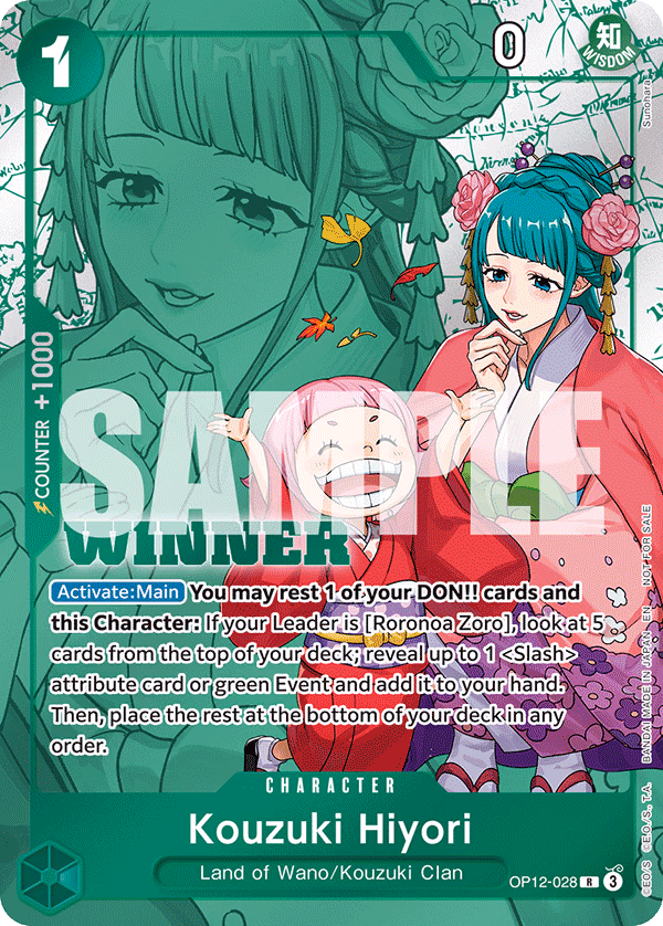 Kouzuki Hiyori (Winner Pack 2026 Vol. 1) One Piece card (OP12-028, Promotion Cards)