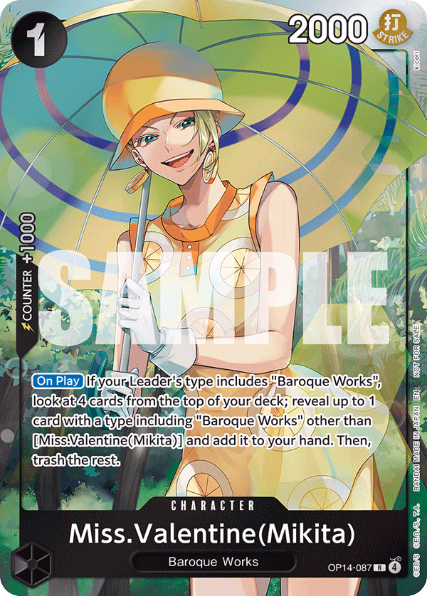 Miss.Valentine(Mikita) (Tournament Pack 2026 Vol. 3) One Piece card (OP14-087, Promotion Cards)