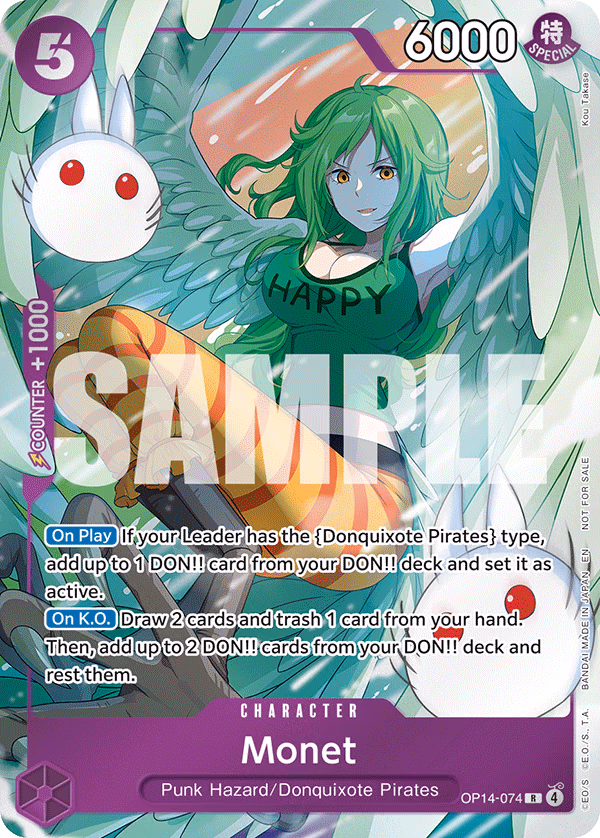 Monet (Dash Pack) One Piece card (OP14-074, Promotion Cards)