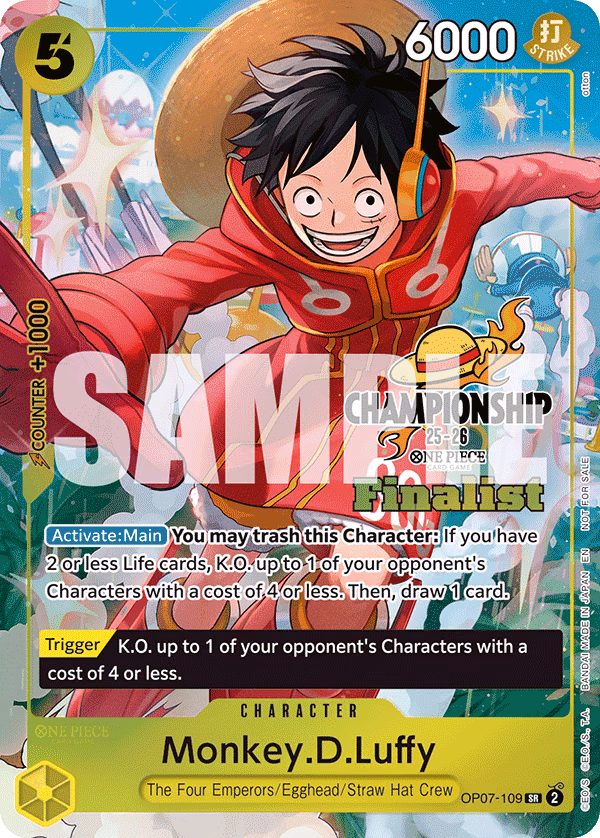 Monkey.D.Luffy (CS 25-26 Finalist Card Set 1) One Piece card (OP07-109, Promotion Cards)