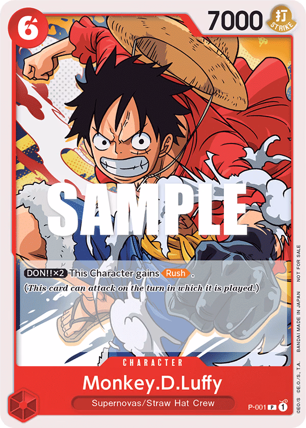 Monkey.D.Luffy (Super Pre-Release Participant) One Piece card (P-001, Promotion Cards)