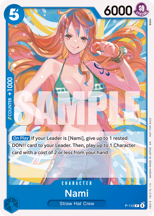 Nami (Heroines Battle Pack) One Piece card (P-112, Promotion Cards)