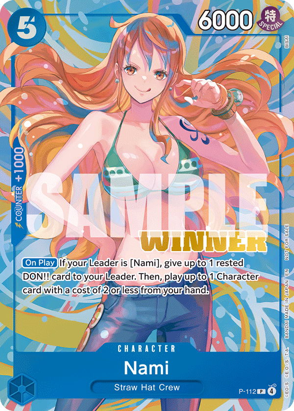 Nami (Heroines Battle Winner Pack) One Piece card (P-112, Promotion Cards)