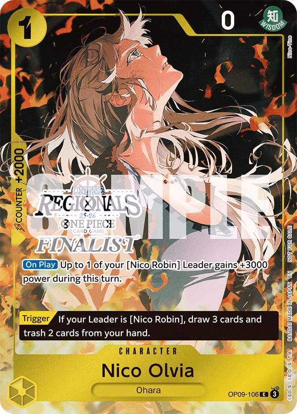 Nico Olvia (Online Regional Finalist Card Set 2025 Vol.1) One Piece card (OP09-106, Promotion Cards)