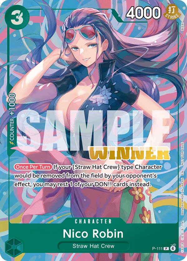 Nico Robin (Heroines Battle Winner Pack) One Piece card (P-111, Promotion Cards)