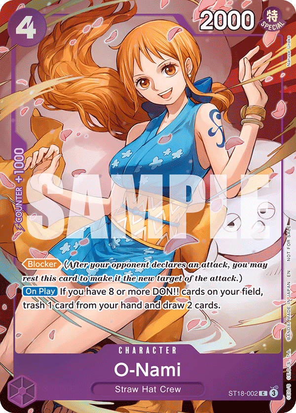 O-Nami (ONE PIECE HEROINES CAMPAIGN Dash Pack) One Piece card (ST18-002, Promotion Cards)