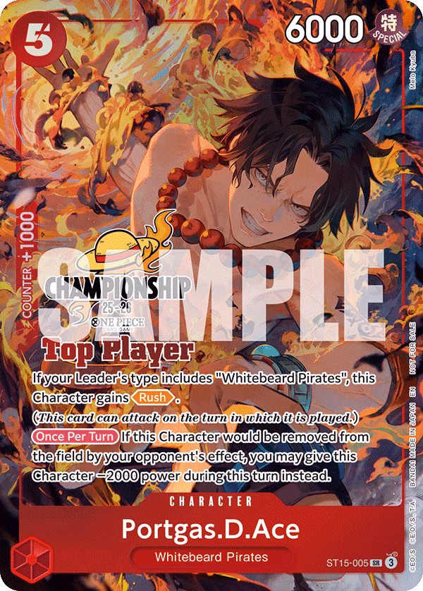 Portgas.D.Ace (CS 25-26 Top Player Pack) One Piece card (ST15-005, Promotion Cards)