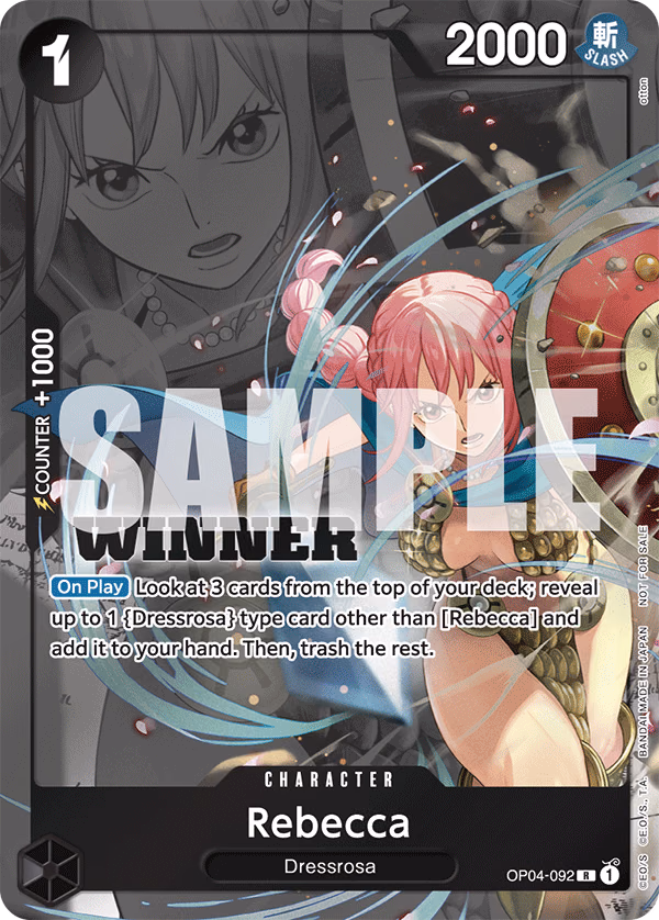 Rebecca (Winner Pack 2025 Vol. 2) One Piece card (OP04-092, Promotion Cards)