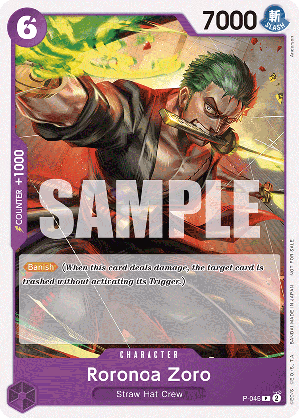 Roronoa Zoro (OP-06 Pre-Release Tournament Participant) One Piece card (P-045, Promotion Cards)