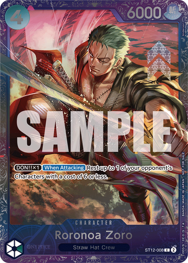 Roronoa Zoro (Treasure Cup 2024) One Piece card (ST12-008, Promotion Cards)