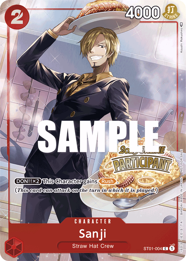 Sanji (Online Regional 2023 Participant) One Piece card (ST01-004, Promotion Cards)