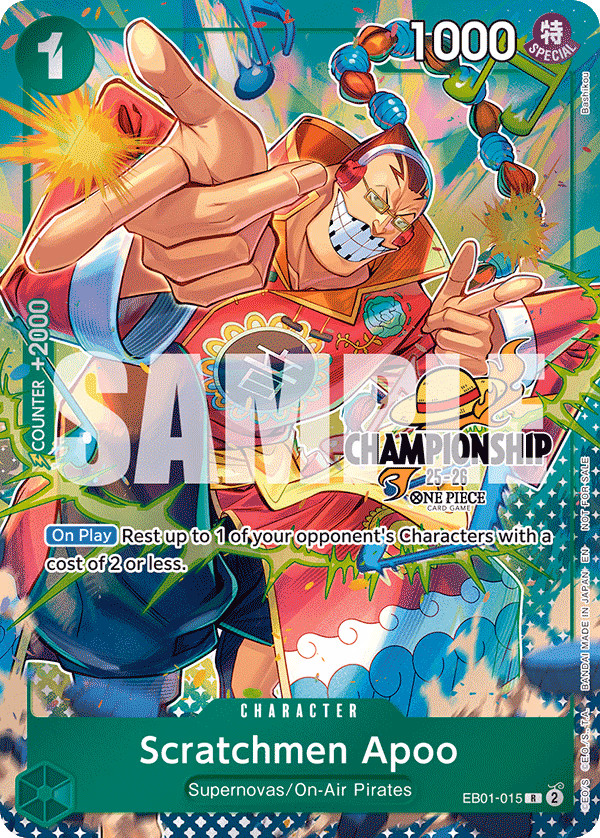 Scratchmen Apoo (CS 25-26 Celebration Pack) One Piece card (EB01-015, Promotion Cards)