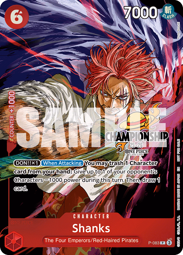 Shanks (CS 25-26 Event Pack Finalist Ver.) One Piece card (P-083, Promotion Cards)