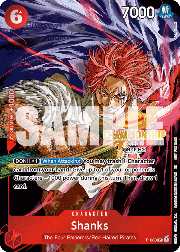 Shanks (CS 25-26 Event Pack) One Piece card (P-083, Promotion Cards)