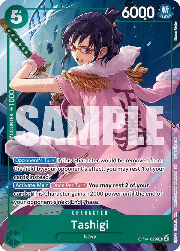 Tashigi (OP14-EB04 Dash Pack Campaign) One Piece card (OP14-029, Promotion Cards)