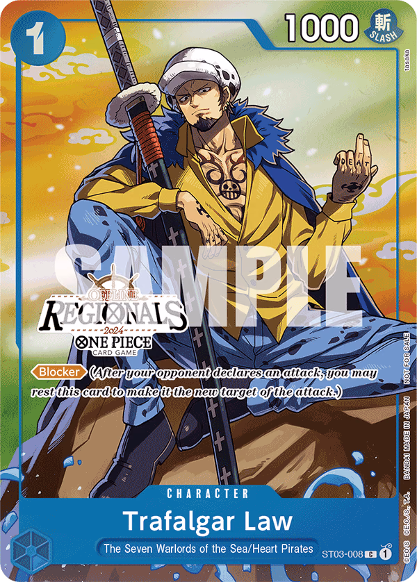 Trafalgar Law (Offline Regional 2024 Vol. 2 Participant) One Piece card (ST03-008, Promotion Cards)