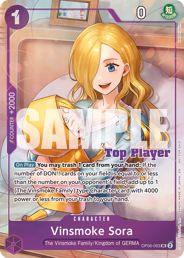 Vinsmoke Sora (CS 25-26 Top Player Pack Vol. 2) One Piece card (OP06-063, Promotion Cards)