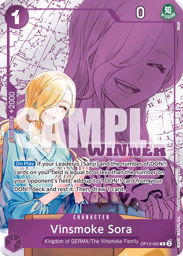 Vinsmoke Sora (Winner Pack 2026 Vol. 1) One Piece card (OP12-062, Promotion Cards)