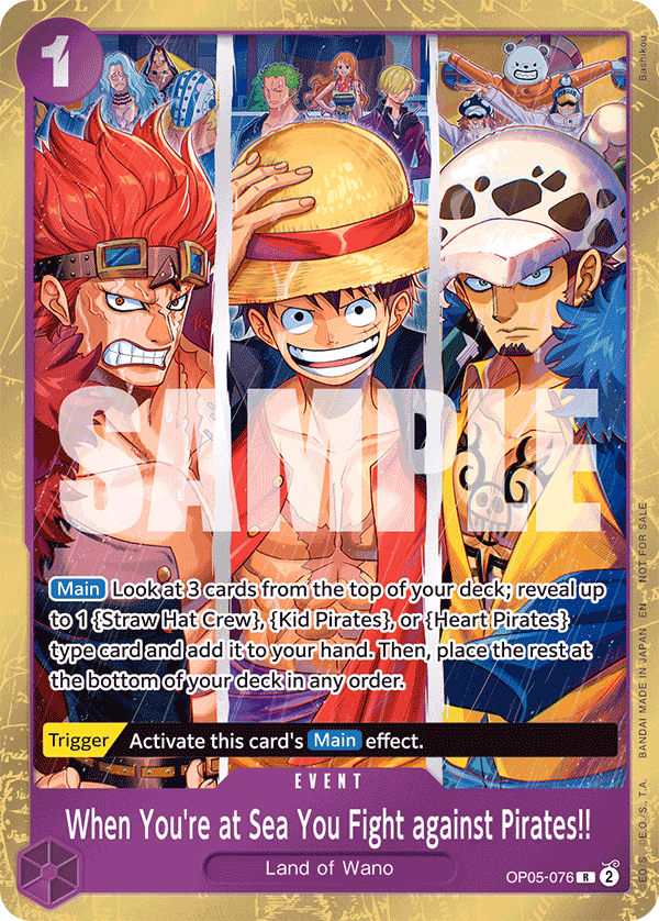 When You're at Sea You Fight against Pirates!! (2025 Pirates League Store Qualifier Winner) One Piece card (OP05-076, Promotion Cards)