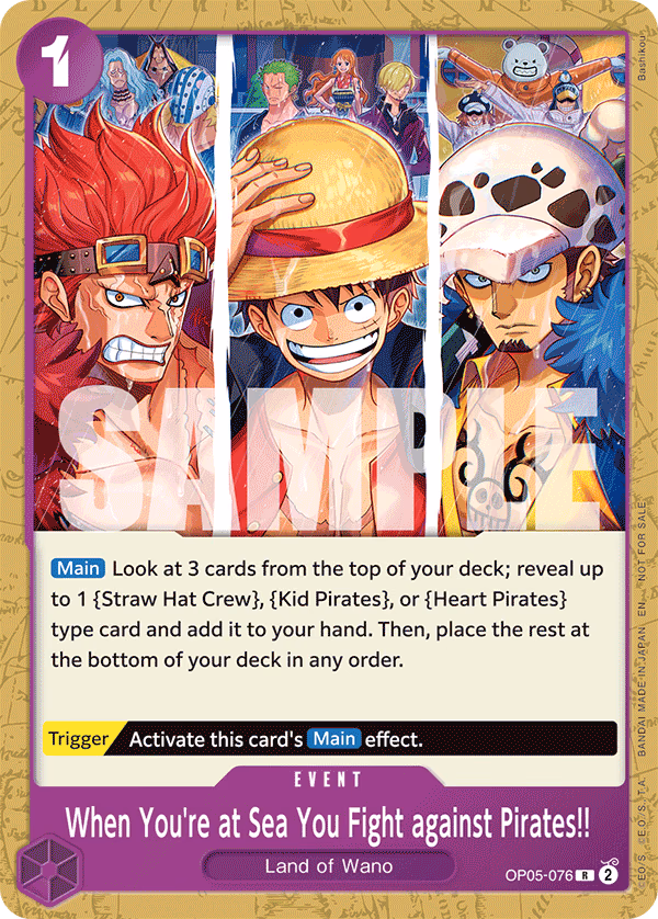 When You're at Sea You Fight against Pirates!! (2025 Pirates League Store Qualifier) One Piece card (OP05-076, Promotion Cards)