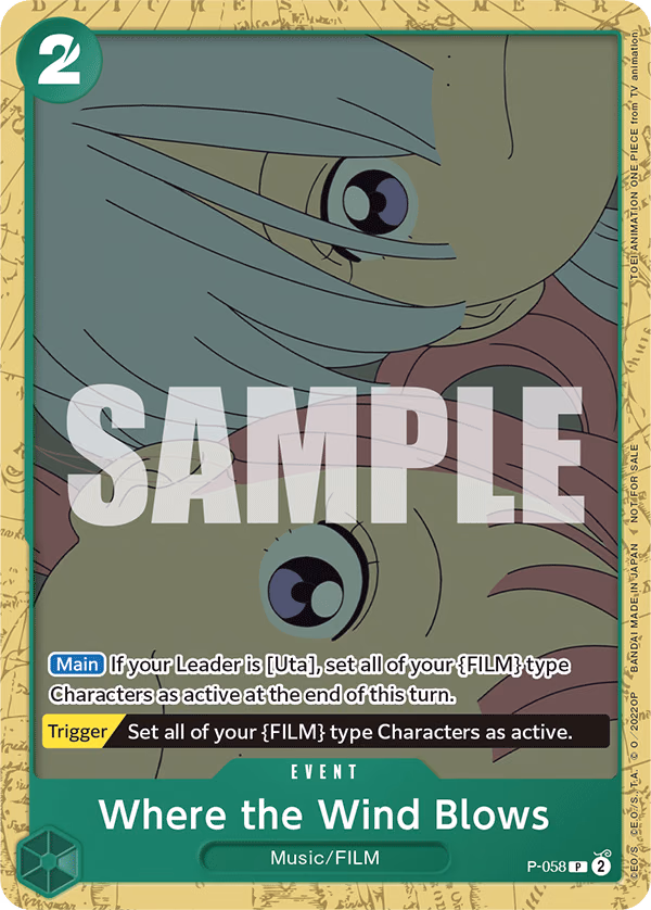Where the Wind Blows (Starter Deck 11: Uta Deck Battle) One Piece card (P-058, Promotion Cards)