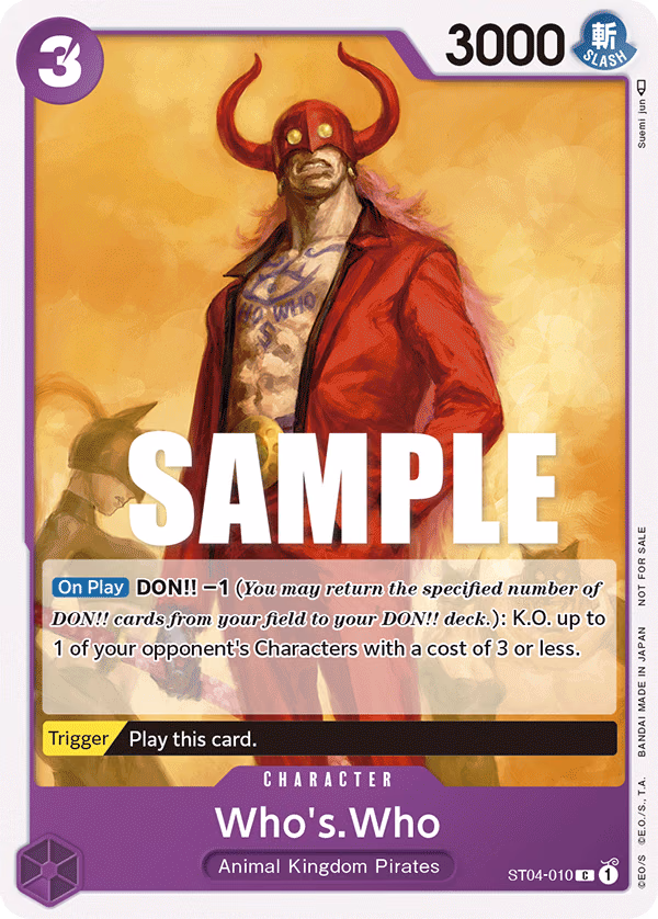 Who's.Who (Tournament Pack Vol. 3 Participant) One Piece card (ST04-010, Promotion Cards)