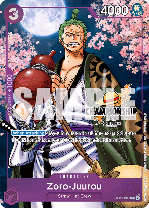 Zoro-Juurou (CS 25-26 Event Pack Finalist Ver.) One Piece card (OP05-067, Promotion Cards)