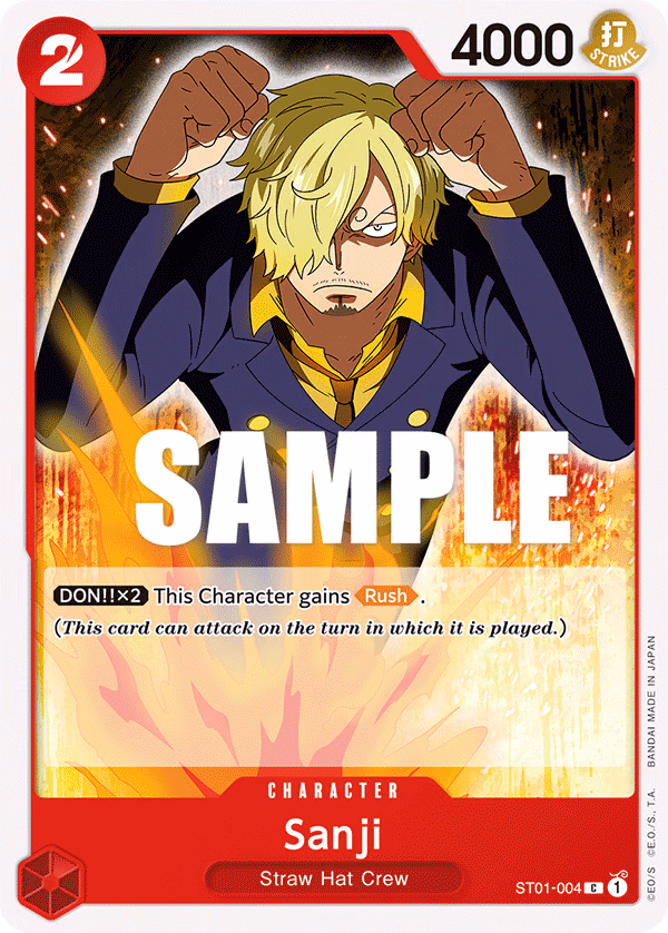 Sanji One Piece card (ST01-004, Starter Deck 1: Straw Hat Crew)