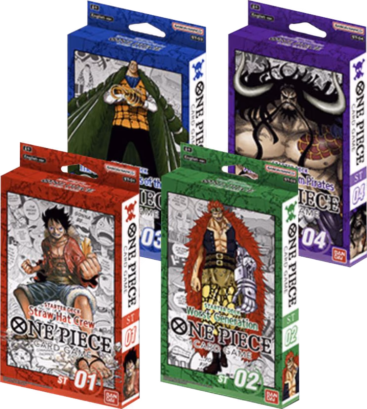 One Piece ST-01: Starter Deck 1 Straw Hat Crew Starter Decks 1-4 [Set of 4]