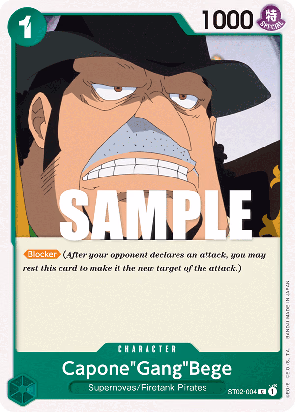 Capone"Gang"Bege One Piece card (ST02-004, Starter Deck 2: Worst Generation)