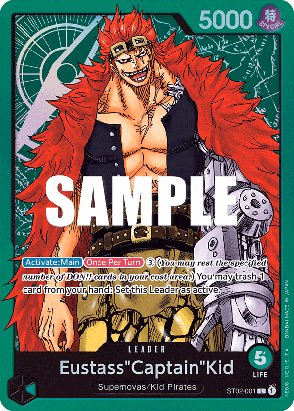 Eustass"Captain"Kid One Piece card (ST02-001, Starter Deck 2: Worst Generation)
