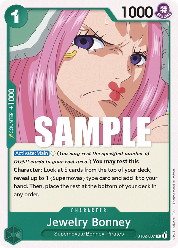 Jewelry Bonney One Piece card (ST02-007, Starter Deck 2: Worst Generation)
