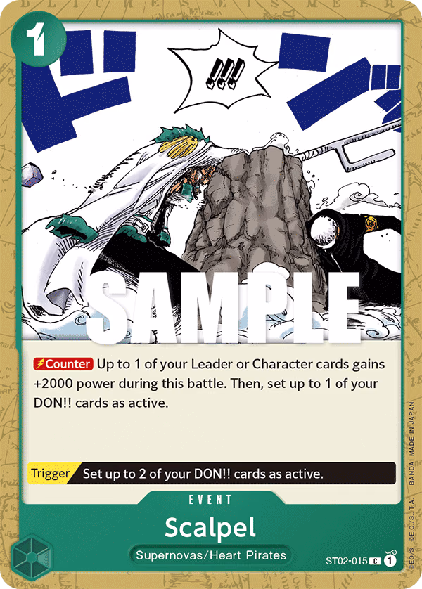 Scalpel One Piece card (ST02-015, Starter Deck 2: Worst Generation)