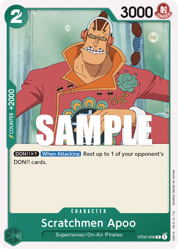 Scratchmen Apoo One Piece card (ST02-008, Starter Deck 2: Worst Generation)