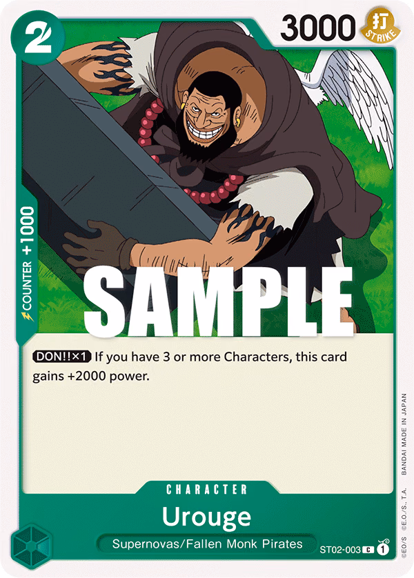 Urouge One Piece card (ST02-003, Starter Deck 2: Worst Generation)