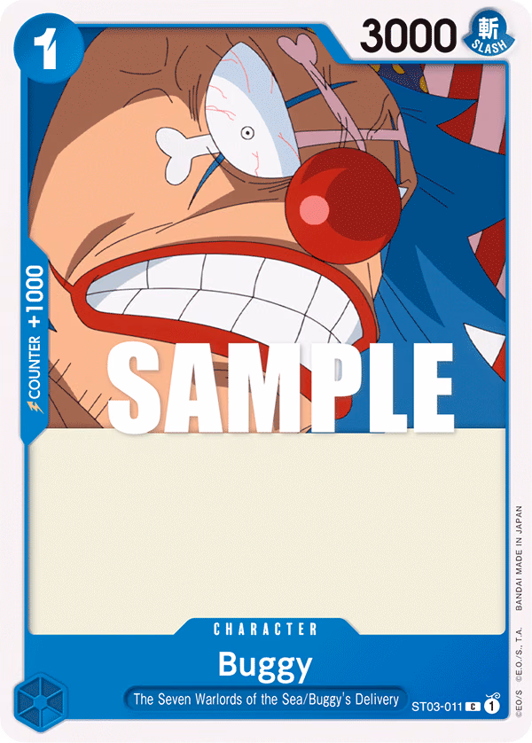 Buggy One Piece card (ST03-011, Starter Deck 3: The Seven Warlords of The Sea)