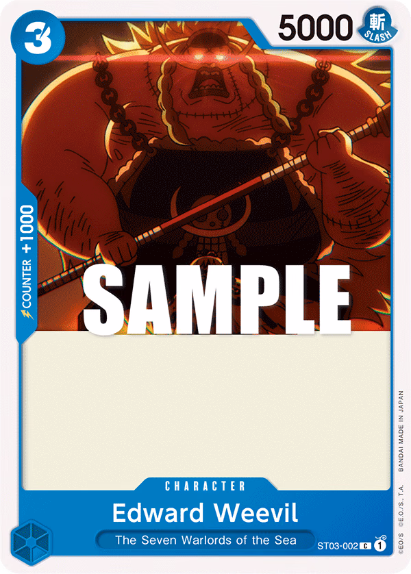 Edward Weevil One Piece card (ST03-002, Starter Deck 3: The Seven Warlords of The Sea)
