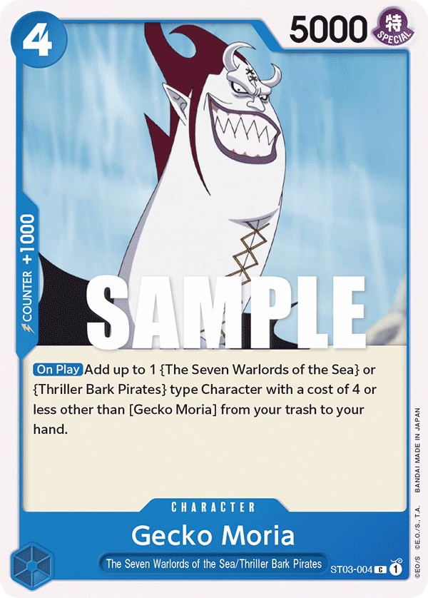Gecko Moria One Piece card (ST03-004, Starter Deck 3: The Seven Warlords of The Sea)