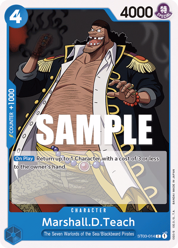 Marshall.D.Teach One Piece card (ST03-014, Starter Deck 3: The Seven Warlords of The Sea)