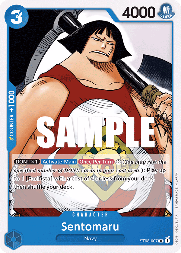 Sentomaru One Piece card (ST03-007, Starter Deck 3: The Seven Warlords of The Sea)