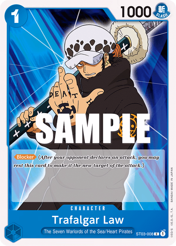 Trafalgar Law One Piece card (ST03-008, Starter Deck 3: The Seven Warlords of The Sea)