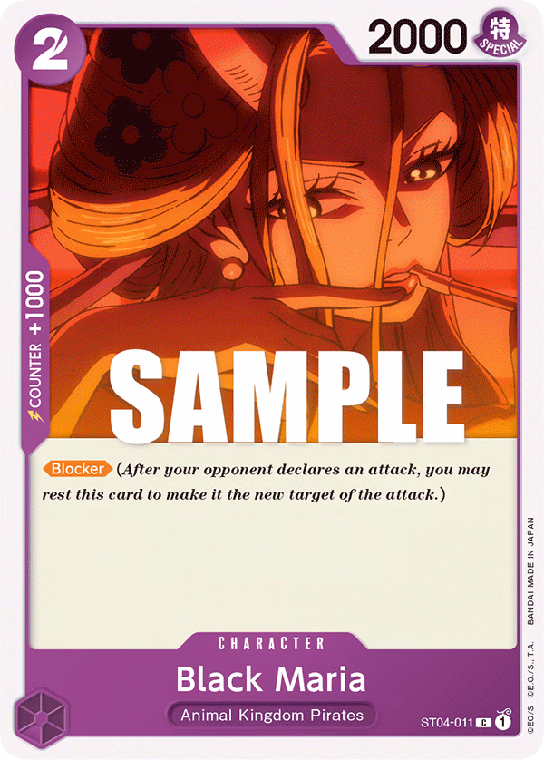 Black Maria One Piece card (ST04-011, Starter Deck 4: Animal Kingdom Pirates)