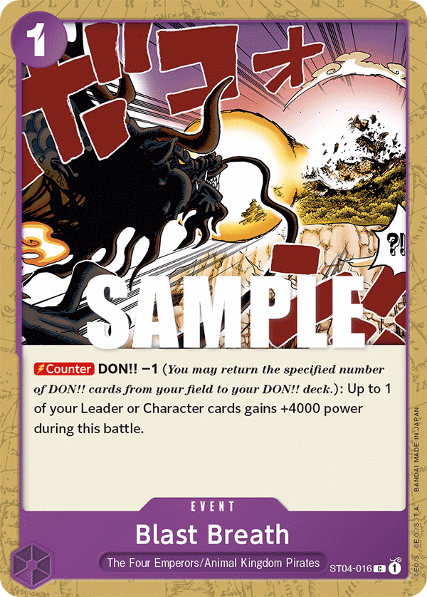 Blast Breath One Piece card (ST04-016, Starter Deck 4: Animal Kingdom Pirates)