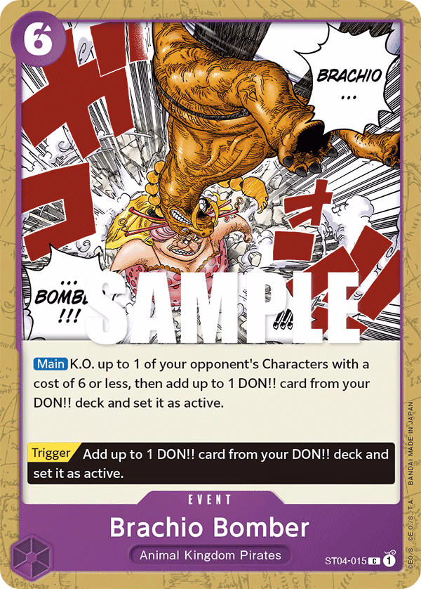 Brachio Bomber One Piece card (ST04-015, Starter Deck 4: Animal Kingdom Pirates)