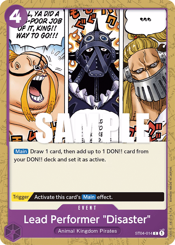 Lead Performer "Disaster" One Piece card (ST04-014, Starter Deck 4: Animal Kingdom Pirates)