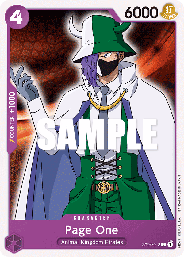 Page One One Piece card (ST04-012, Starter Deck 4: Animal Kingdom Pirates)